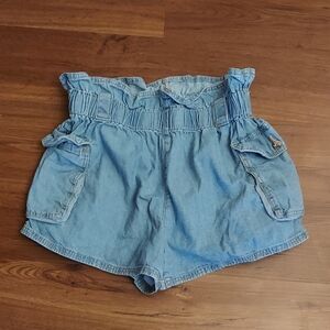 Urban Outfitters Light Blue Paperbag Cargo Shorts